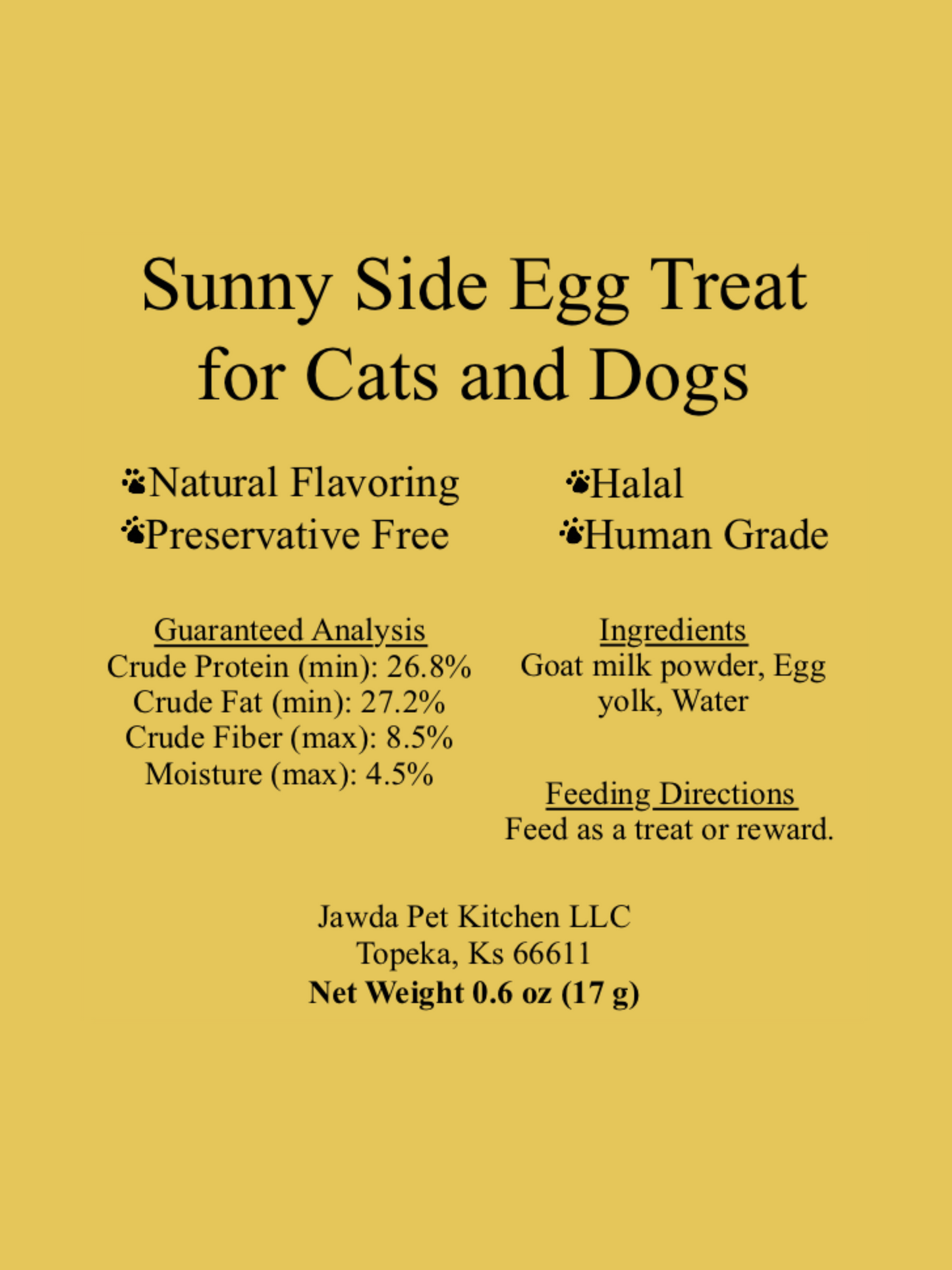 Sunny Side Egg Cat and Dog Treat (0.6 oz) 17 g