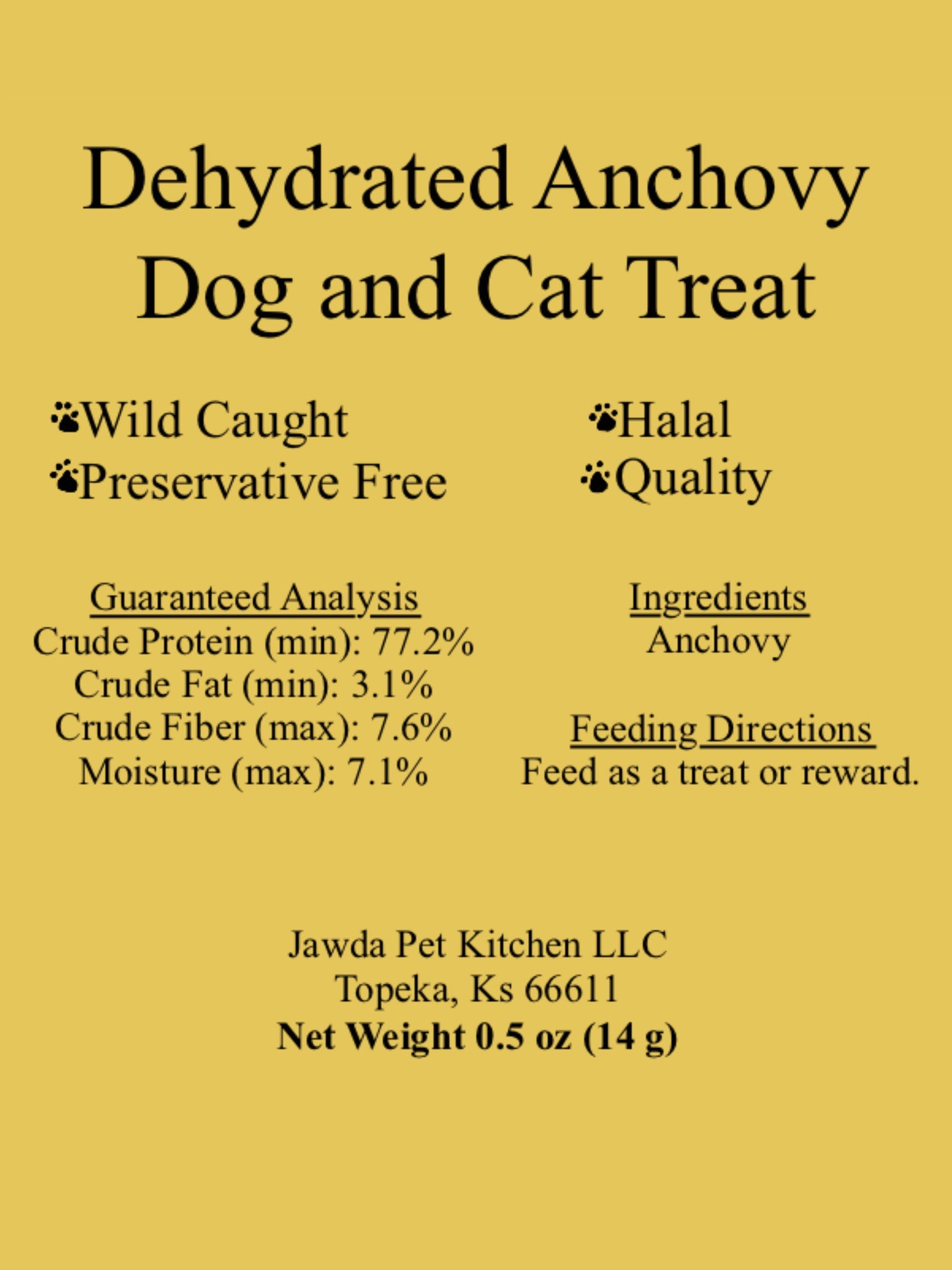 Anchovy Cat and Dog Treat (0.5 oz) 14 g