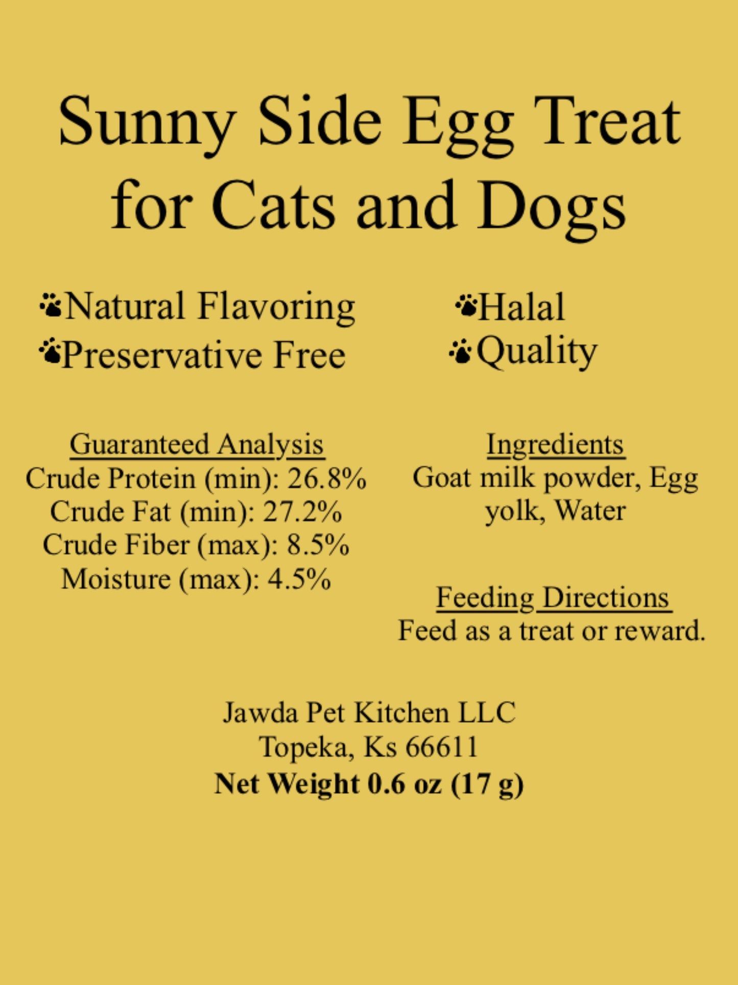 Sunny Side Egg Treat for Cats and Dogs 0.6 oz (17 g)