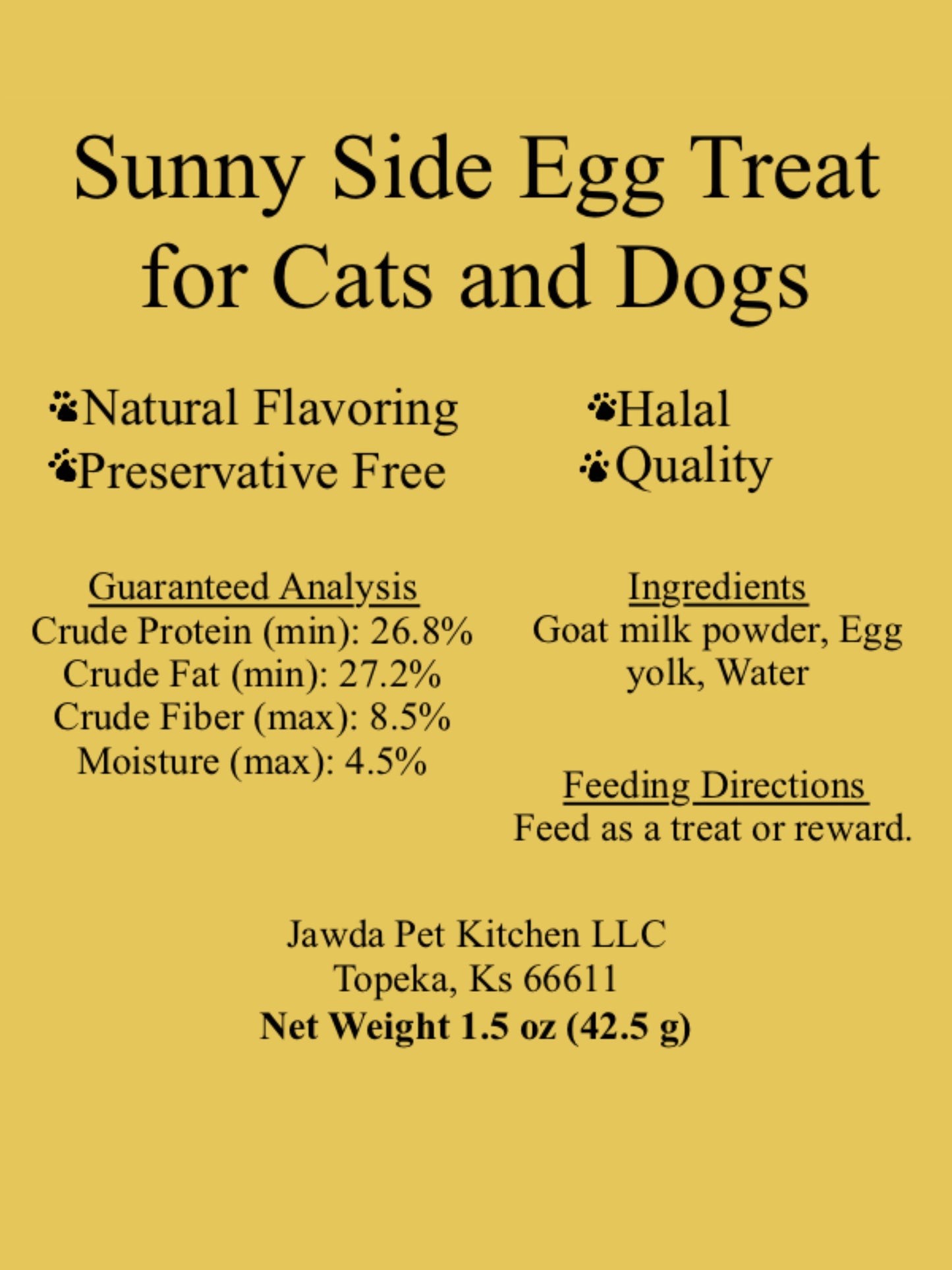 Sunny Side Egg Treat for Cats and Dogs 1.50 oz (42.5 g)