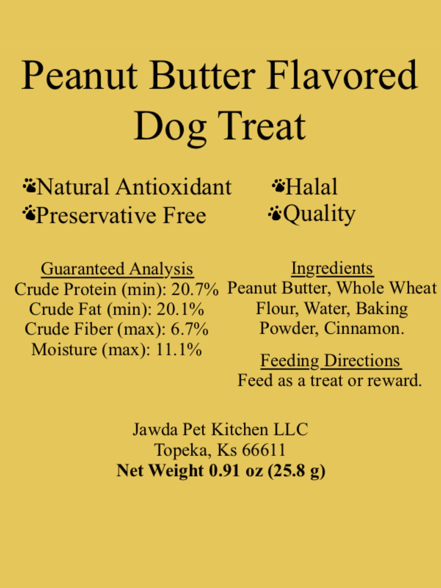 Peanut Butter Dog Treat (0.91 oz) 25.8 g
