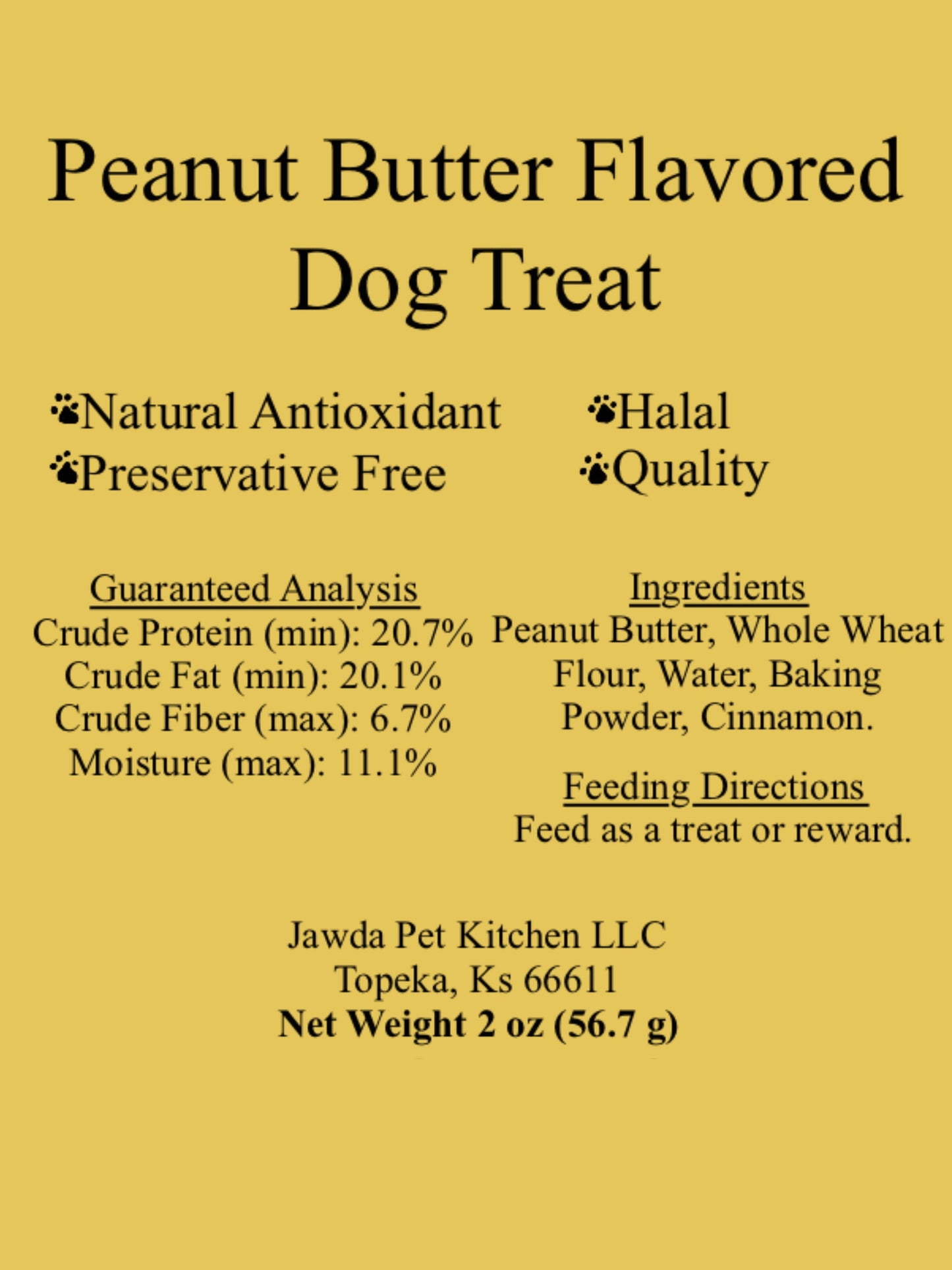 Peanut Butter Flavored Dog Treat 2 oz (56.7 g)