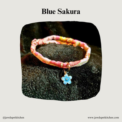 Japanese-Inspired Pink Floral Cat Collar | Cotton, Adjustable